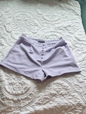 Forever 21 Lavender High-Waist Button Front Shorts